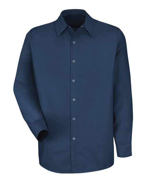 Red Kap SP16 — Men's Specialized Pocketless Poplin Long Sleeve Work Shirt — Navy