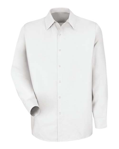 Red Kap SP16 — Men's Specialized Pocketless Poplin Long Sleeve Work Shirt — White