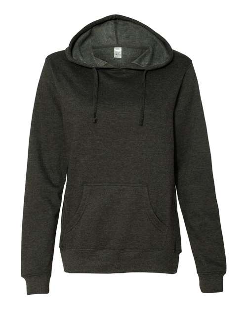 Independent Trading Co. SS650 — Women's Junior Fit Heavenly Fleece Lightweight Hooded Sweatshirt — Charcoal Heather