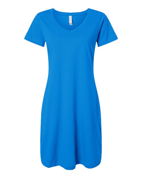 LAT 3522 — Women's Fine Jersey V-Neck Coverup — Cobalt