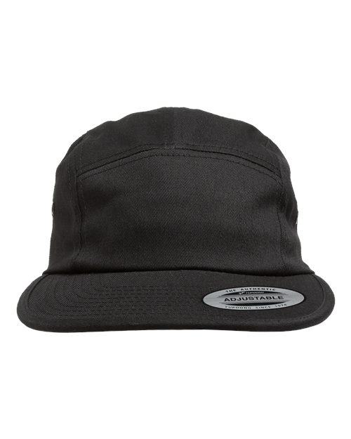YP Classics 7005 — Classic Jockey Flat Bill Cap — Black