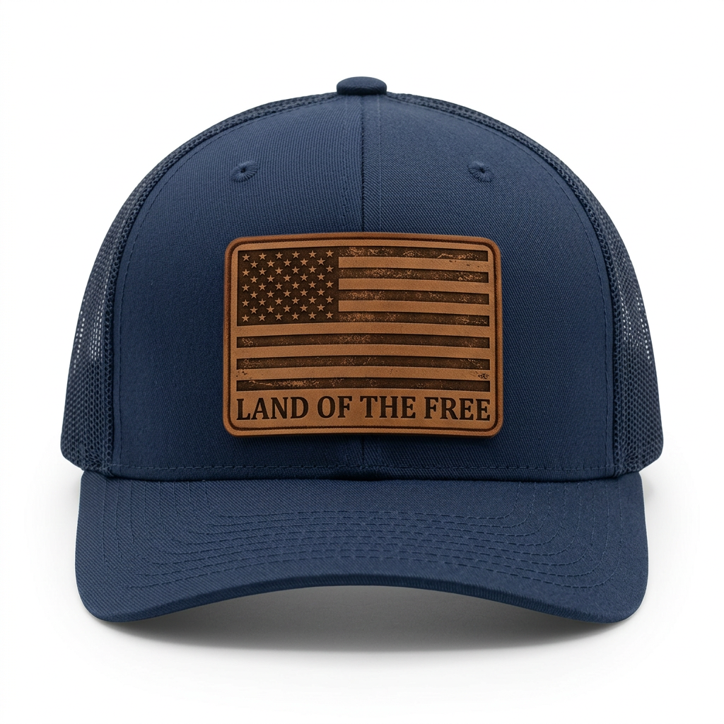 Land of the Free Leather Patch Trucker Hat | Summit Standard Co.