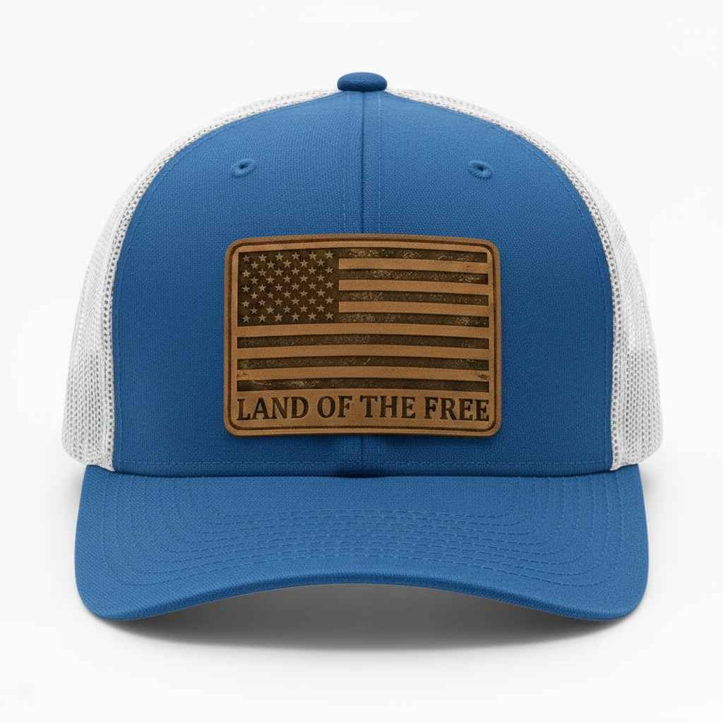 Land of the Free Leather Patch Trucker Hat | Summit Standard Co.