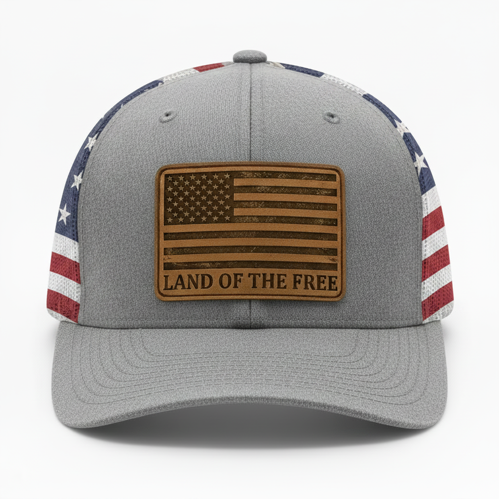 Land of the Free Leather Patch Trucker Hat | Summit Standard Co.