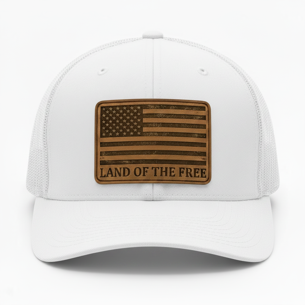 Land of the Free Leather Patch Trucker Hat | Summit Standard Co.