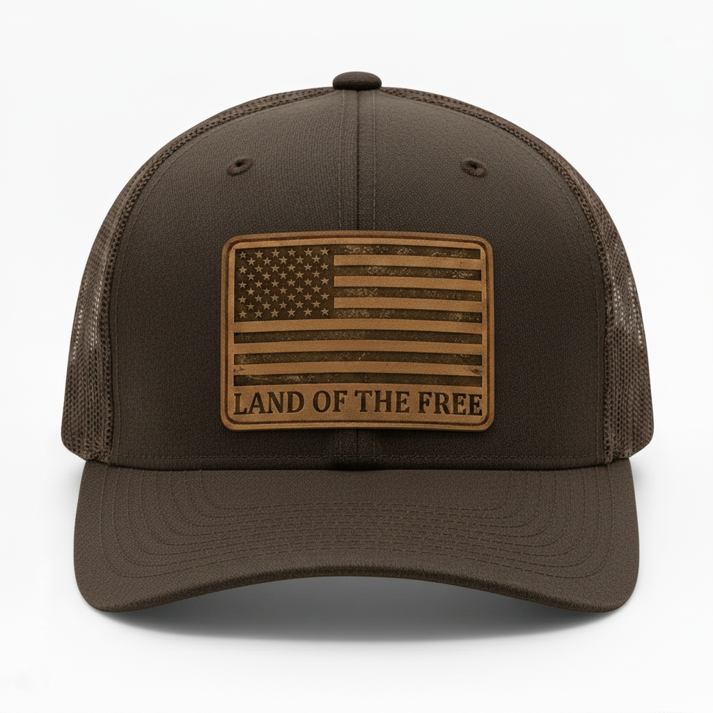 Land of the Free Leather Patch Trucker Hat | Summit Standard Co.