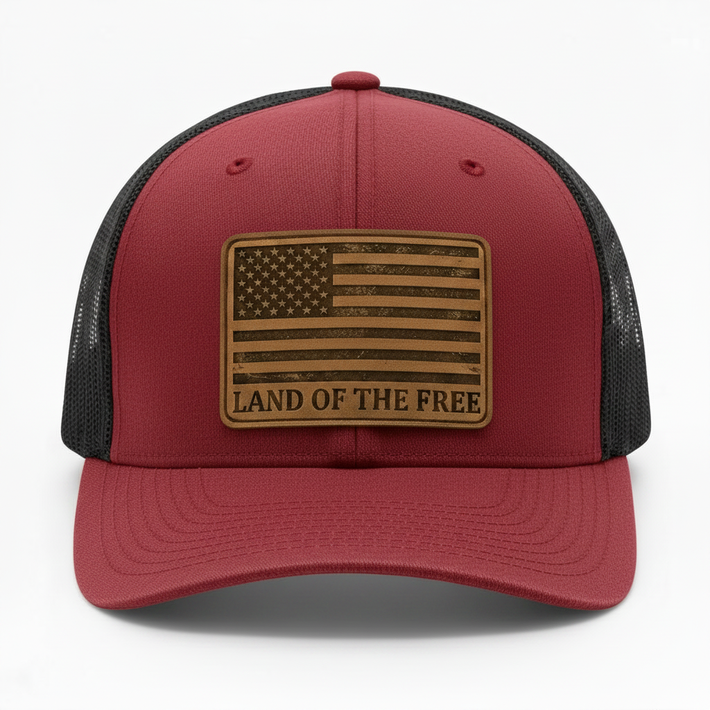 Land of the Free Leather Patch Trucker Hat | Summit Standard Co.