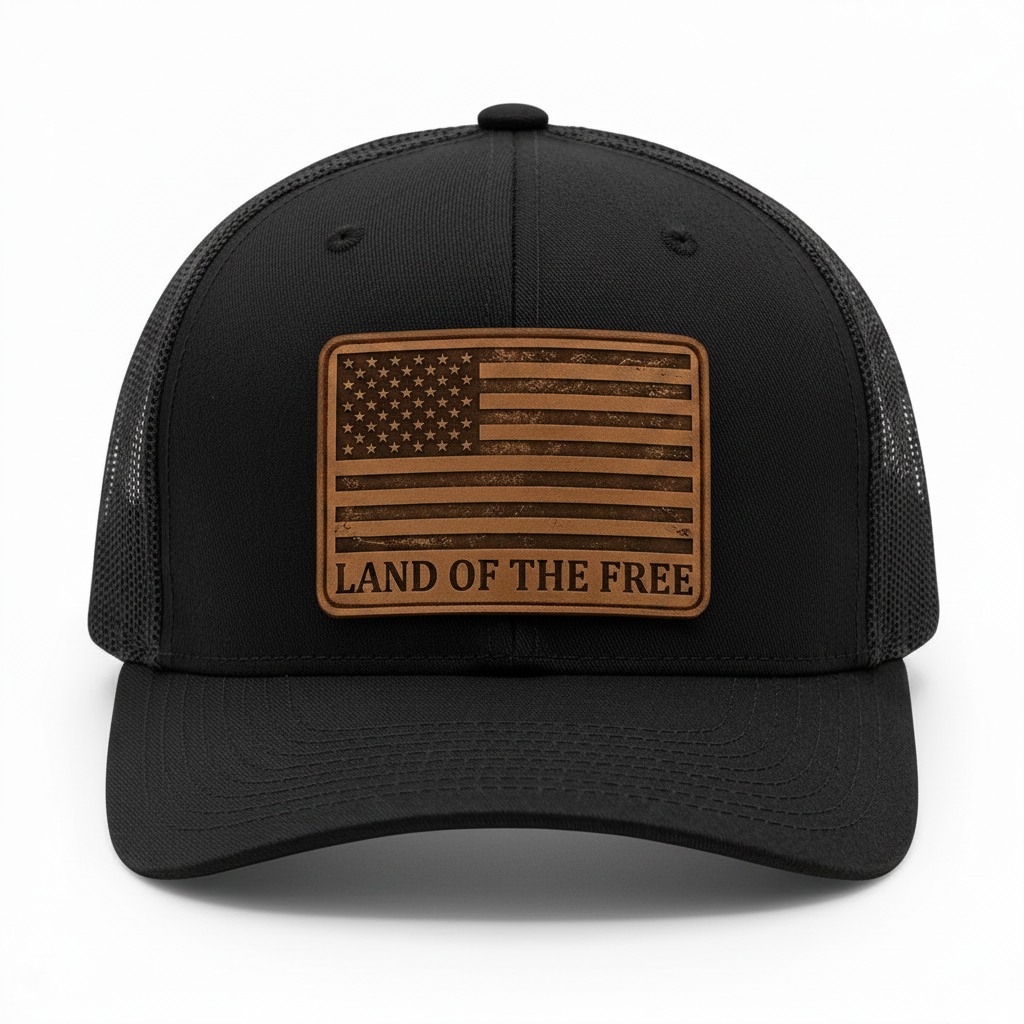 Land of the Free Leather Patch Trucker Hat | Summit Standard Co.