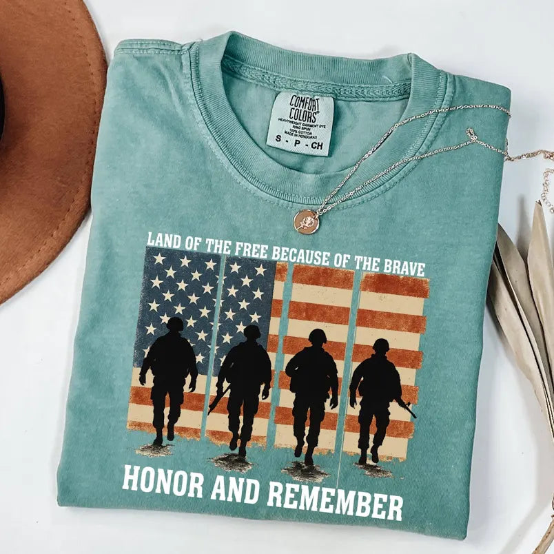 Comfort Colors Memorial Day T-Shirt: Patriotic American Flag Army Tee
