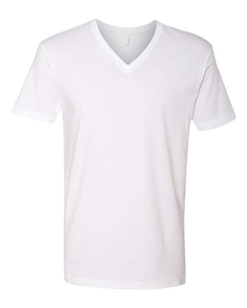 Next Level 3200 — Unisex Cotton V-Neck T-Shirt — White