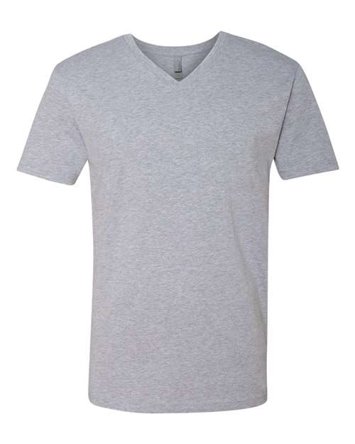 Next Level 3200 — Unisex Cotton V-Neck T-Shirt — Heather Grey