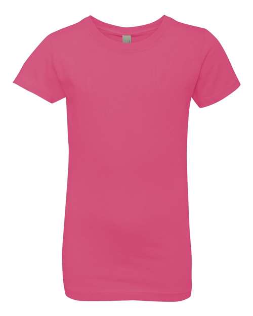Next Level 3710 — Girls’ Cotton Princess T-Shirt — Hot Pink