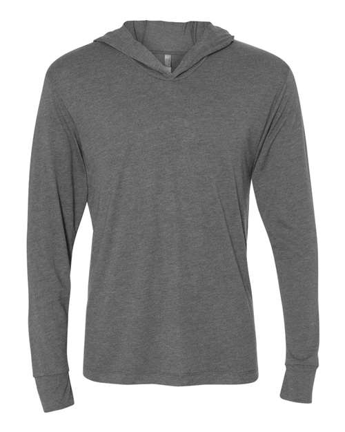 Next Level 6021 — Unisex Triblend Hooded Long Sleeve Pullover T-Shirt — Premium Heather