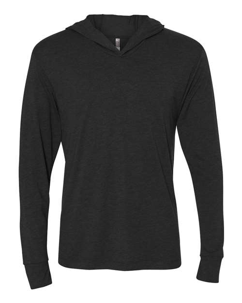 Next Level 6021 — Unisex Triblend Hooded Long Sleeve Pullover T-Shirt — Vintage Black
