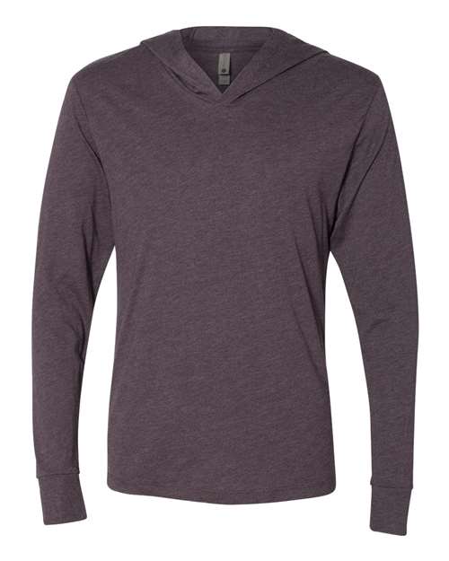 Next Level 6021 — Unisex Triblend Hooded Long Sleeve Pullover T-Shirt — Vintage Purple
