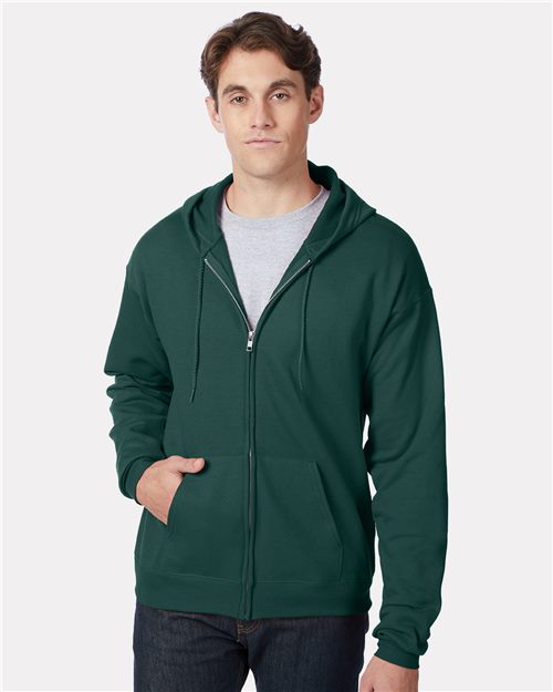 Hanes P180 — Unisex EcoSmart® Full-Zip Hooded Sweatshirt — main view