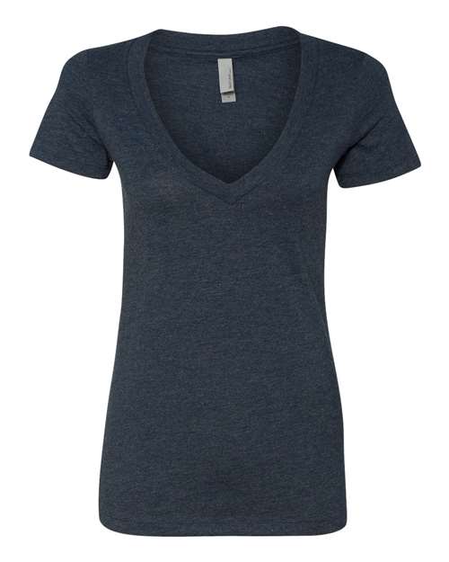 Next Level 6640 — Women’s CVC Deep V-Neck T-Shirt — Midnight Navy