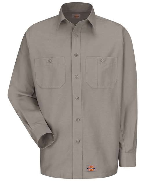Dickies WS10 — Men's Long Sleeve Work Shirt — Silver Grey