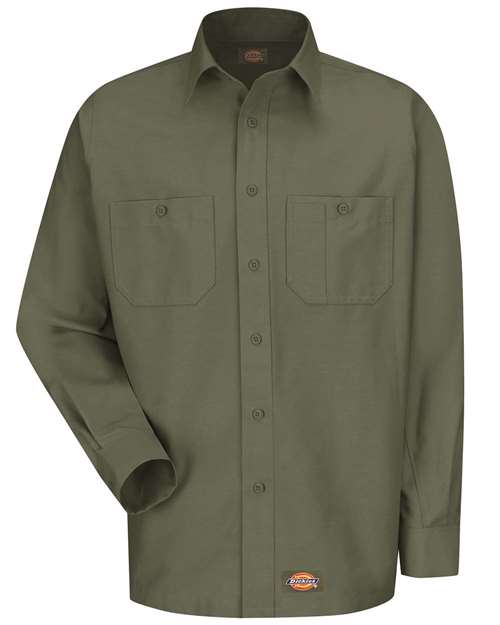 Dickies WS10 — Men's Long Sleeve Work Shirt — Olive Green
