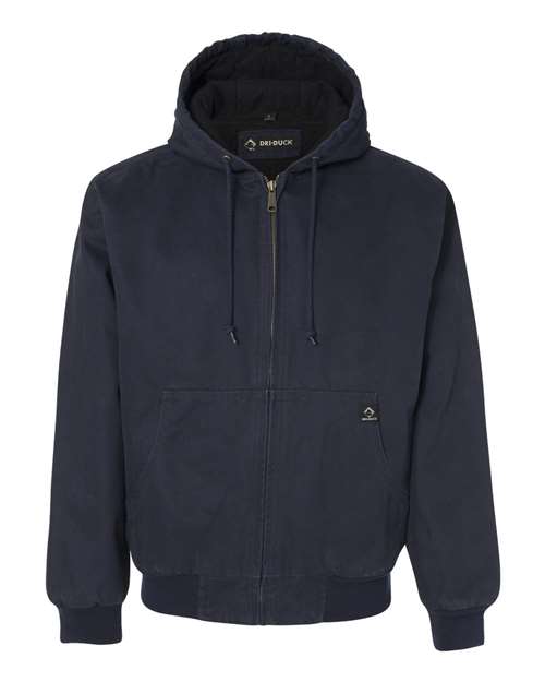 DRI DUCK 5020 — Men's Cheyenne Boulder Cloth™ Hooded Jacket with Tricot Quilt Lining — Navy