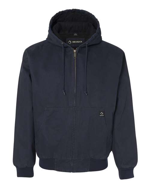 DRI DUCK 5020T — Men's Tall Cheyenne Boulder Cloth™ Hooded Jacket with Tricot Quilt Lining — Navy