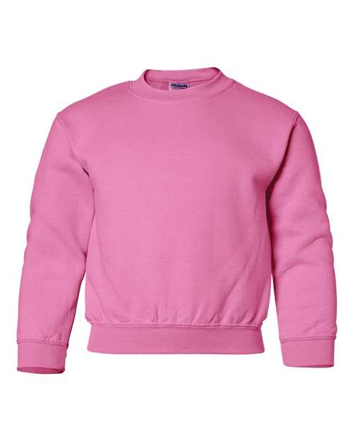 Gildan 18000B — Youth Heavy Blend™ Crewneck Sweatshirt — Safety Pink