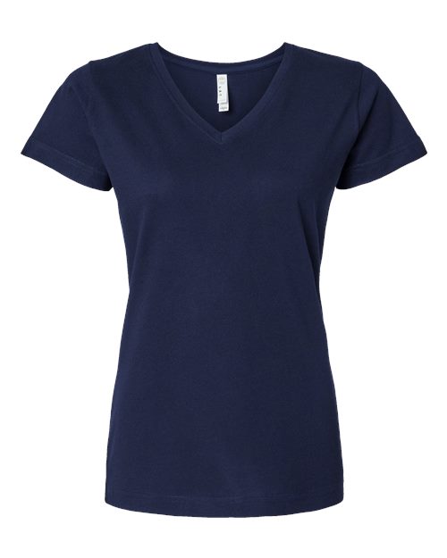 LAT 3507 — Women's Fine Jersey V-Neck Tee — Navy