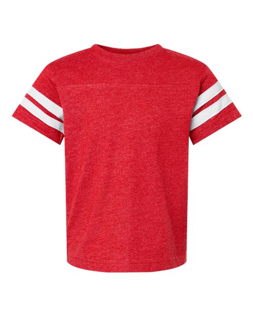 LAT 6137 — Youth Football Fine Jersey Tee — Vintage Red/ White