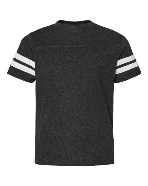 LAT 6137 — Youth Football Fine Jersey Tee — Vintage Smoke/ White