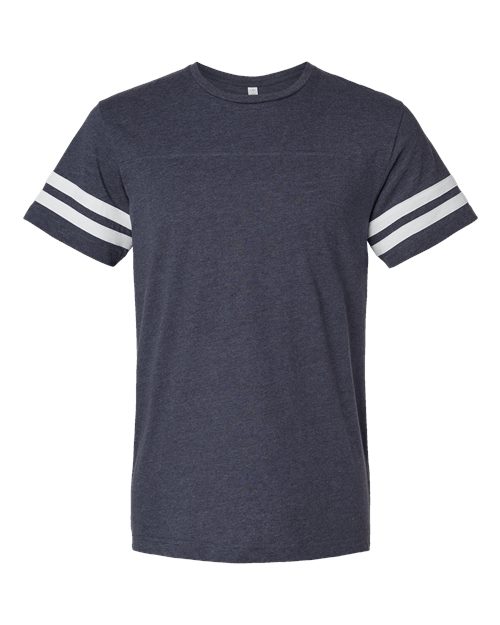 LAT 6937 — Unisex Football Fine Jersey Tee — Vintage Navy/ White