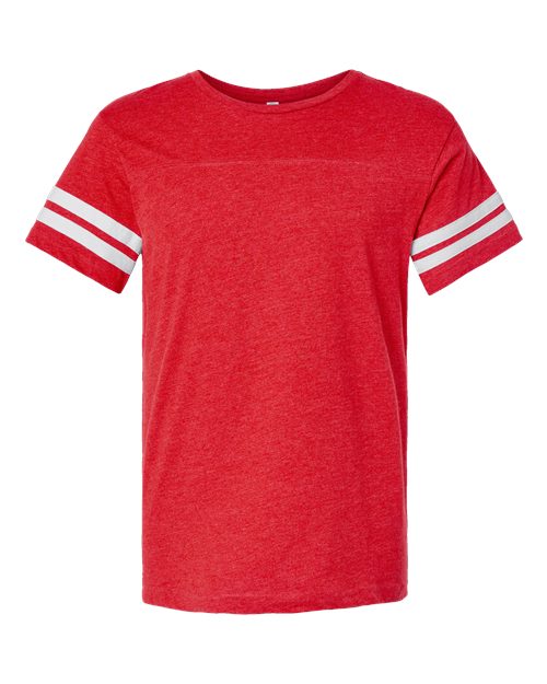 LAT 6937 — Men's Football Fine Jersey Tee — Vintage Red/ White