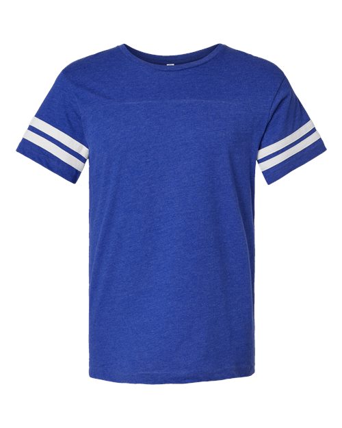 LAT 6937 — Unisex Football Fine Jersey Tee — Vintage Royal/ White