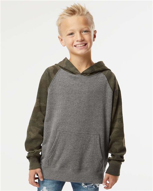 Independent Trading Co. PRM15YSB — Youth Lightweight Special Blend Raglan Hooded Sweatshirt — main view