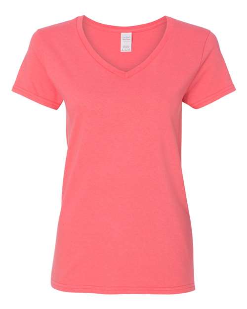 Gildan 5V00L — Women's Heavy Cotton™ V-Neck T-Shirt — Coral Silk