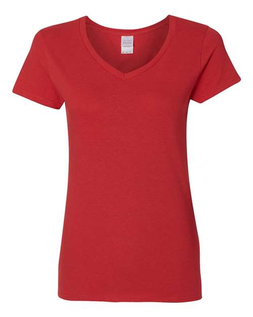 Gildan 5V00L — Women's Heavy Cotton™ V-Neck T-Shirt — Red
