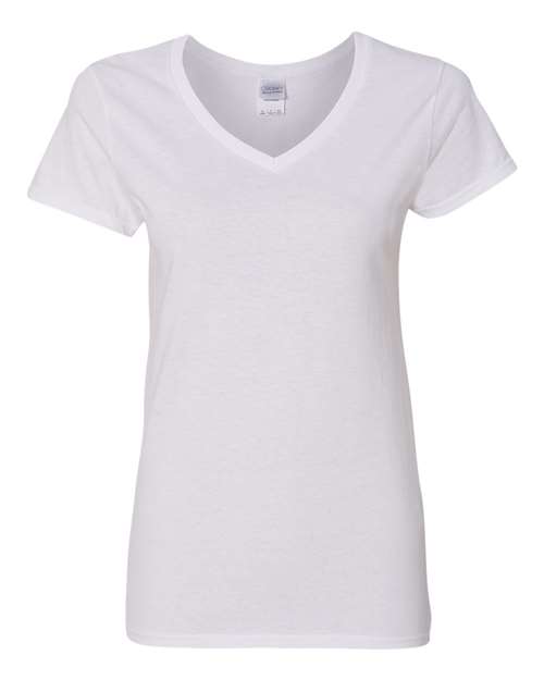 Gildan 5V00L — Women's Heavy Cotton™ V-Neck T-Shirt — White