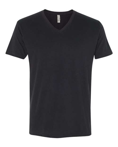 Next Level 6440 — Men's Sueded V-Neck T-Shirt — Black
