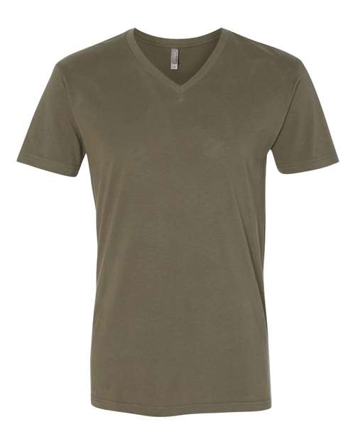 Next Level 6440 — Men's Sueded V-Neck T-Shirt — Military Green