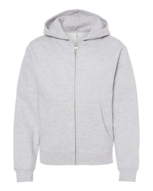 Independent Trading Co. SS4001YZ — Youth Midweight Full-Zip Hooded Sweatshirt — Grey Heather