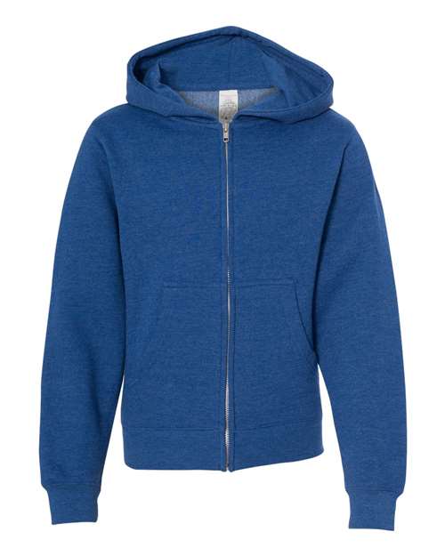 Independent Trading Co. SS4001YZ — Youth Midweight Full-Zip Hooded Sweatshirt — Royal Heather