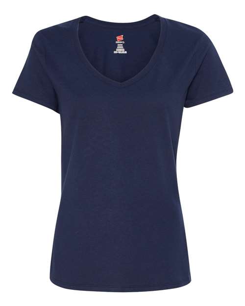 Hanes S04V — Women's Perfect-T V-Neck T-Shirt — Navy