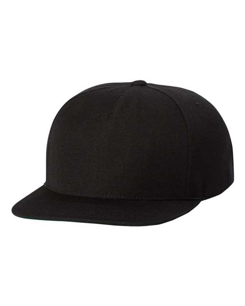 YP Classics 5089M — Premium Five-Panel Snapback Cap — Black