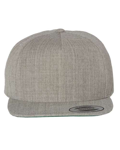YP Classics 5089M — Premium Five-Panel Snapback Cap — Heather Grey