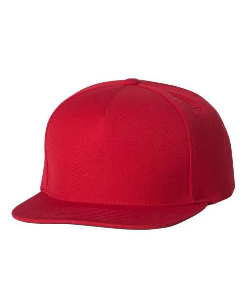 YP Classics 5089M — Premium Five-Panel Snapback Cap — Red