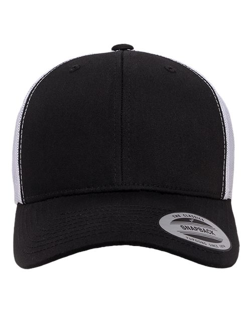 YP Classics 6606 — Retro Trucker Cap — Black/ White
