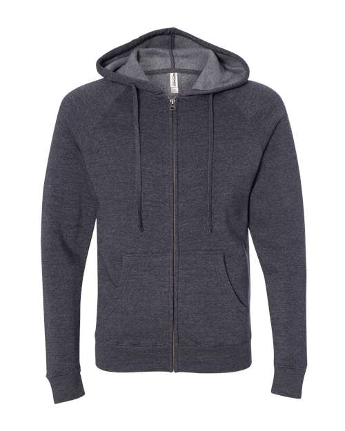 Independent Trading Co. PRM33SBZ — Unisex Special Blend Raglan Full-Zip Hooded Sweatshirt — Midnight Navy