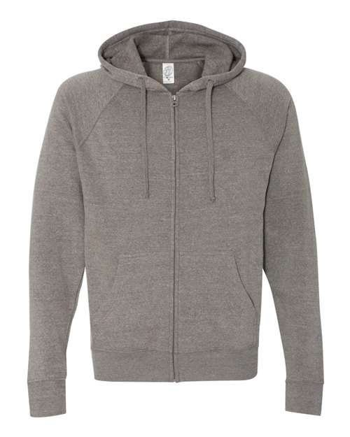 Independent Trading Co. PRM33SBZ — Unisex Special Blend Raglan Full-Zip Hooded Sweatshirt — Nickel
