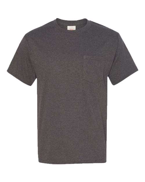 Hanes 5590 — Men's Authentic Pocket T-Shirt — Charcoal Heather