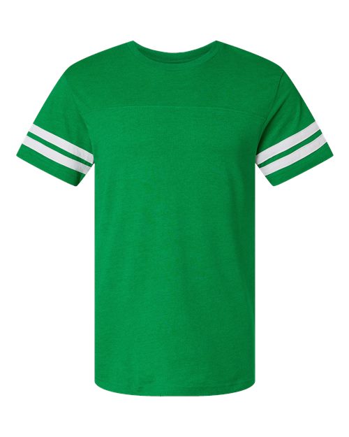 LAT 6937 — Men's Football Fine Jersey Tee — Vintage Green/ White