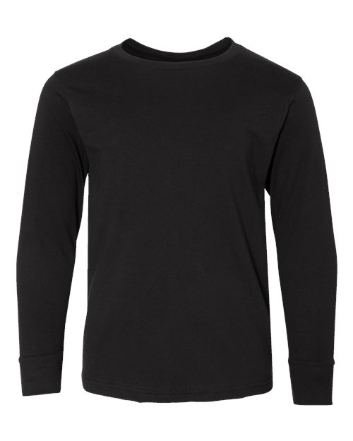 LAT 6201 — Youth Fine Jersey Long Sleeve Tee — Black